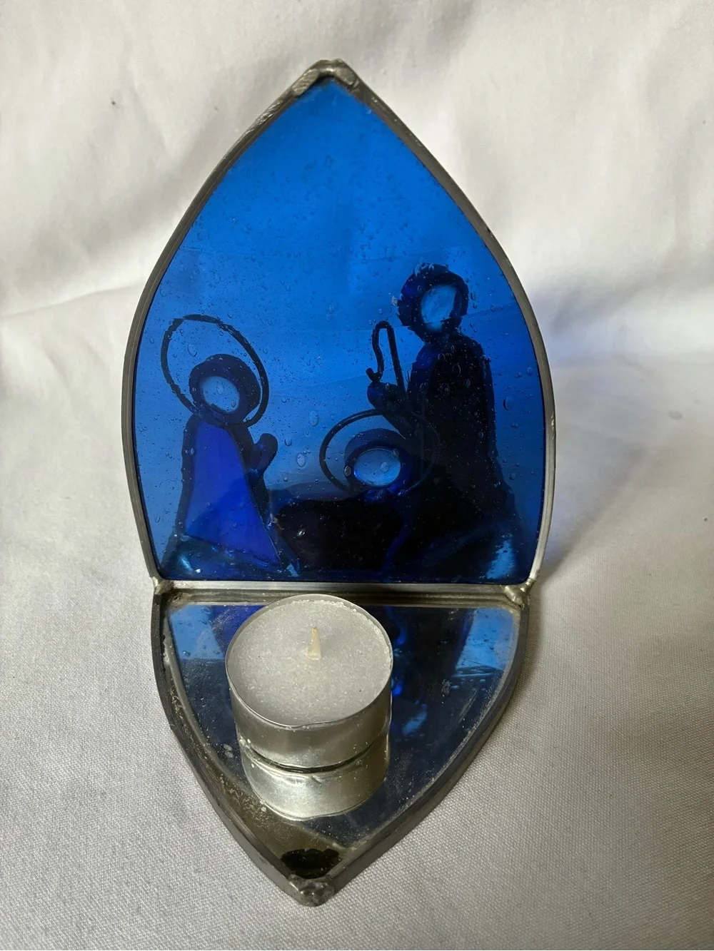 Stained Glass Blue Nativity Scene Home Accent - Unbranded